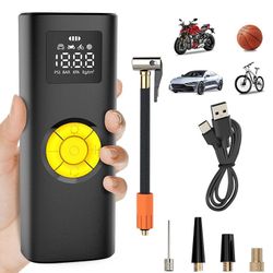 Portable Air Pump - Fast Inflation for Bicycles, Cars, Sports Balls & More - Lightweight & Easy Use