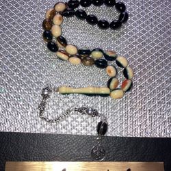 925 Sterling Silver Tassel Very Nice Color Handmade 33 Beads Islamic Prayer