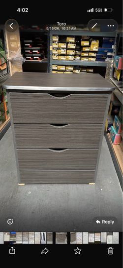 3 drawer nightstand grey Kathy no handles