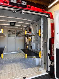Commercial van folding shelf