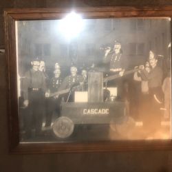 Man cave or Bar antique Fire fighter photo Approximately 19 1/2 X 15 1/2