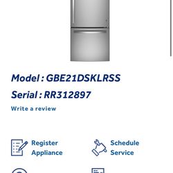 GE refrigerator and bottom freezer.