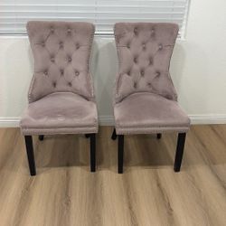 Suede Pink Lovely Chairs  