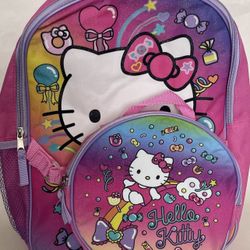 Hello Kitty Backpack With Lunch Bag