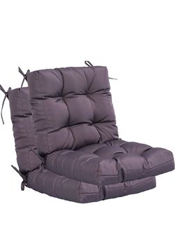 Outdoor Chair Cushion for Patio Furniture, Waterproof Patio Cushions Set of 2 with Ties, Fade Resistant Replacement Pads for Outdoor Rocking Chairs,Da