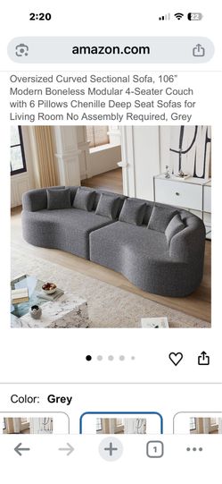 New gray sectional couch
