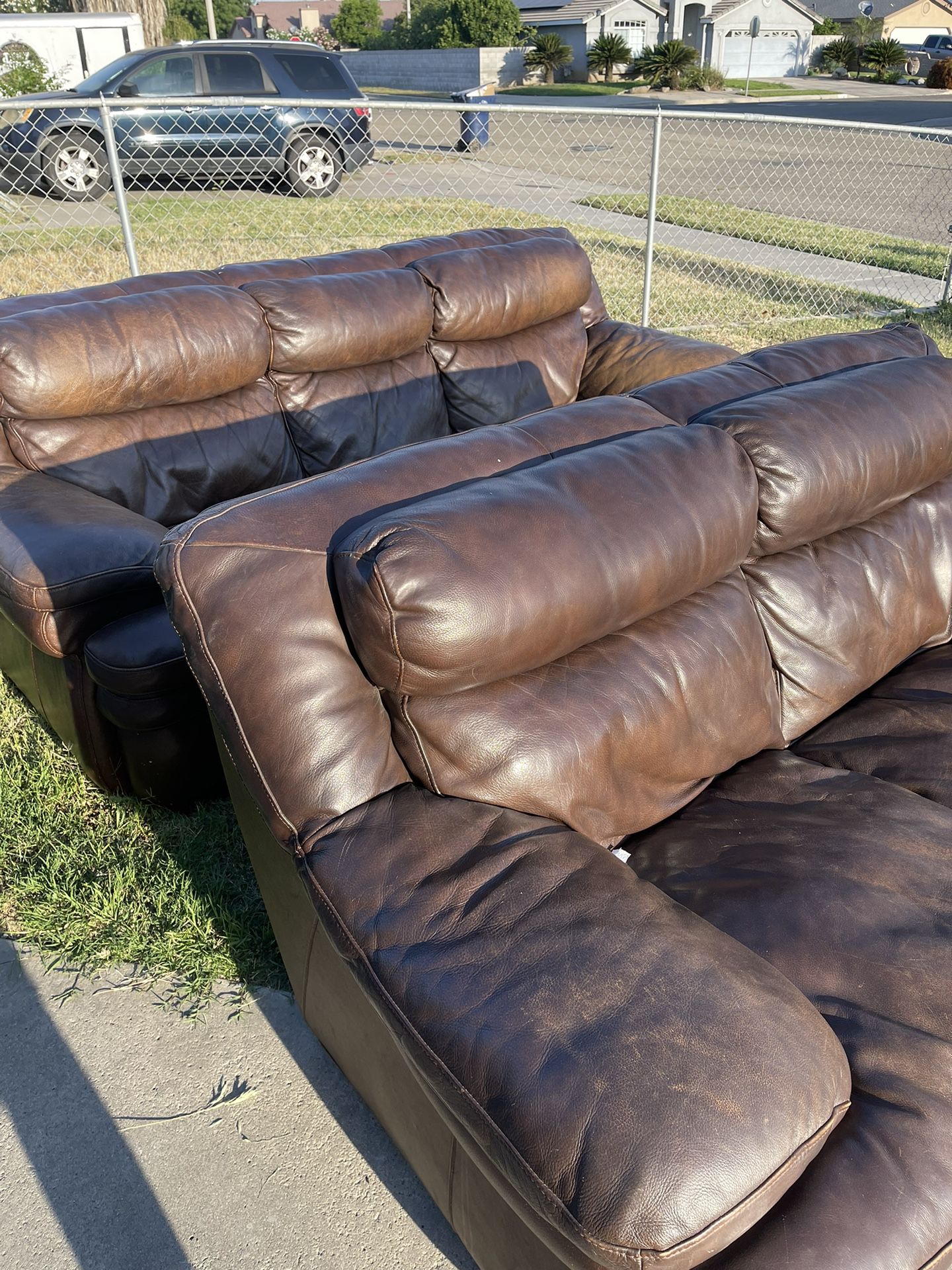 Couch Set Leather 