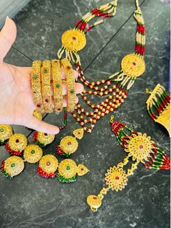 Gold plated bridal jewelry set