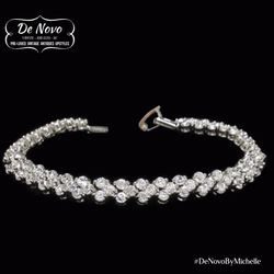 Silvertone White CZ Bracelet