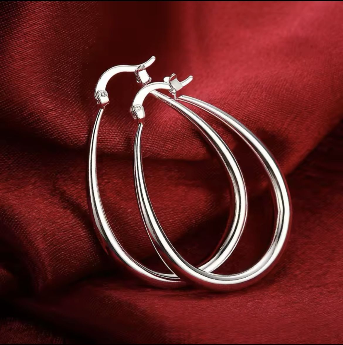 925 Silver U Shaped Hoop Earring