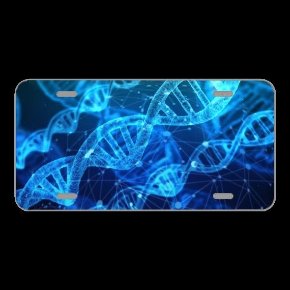 License Plate Novelty Car Front Dna Genetic Material Helix Proteins