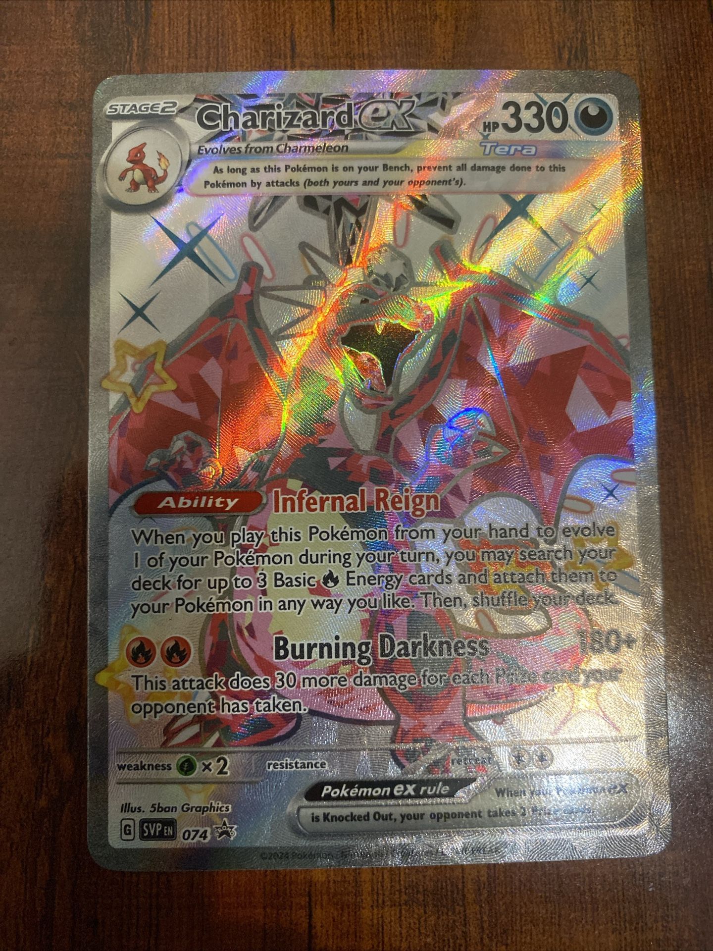 Pokemon Paldean Fates Charizard Black Star Promo 074 NM/M! TIN FRESH! π