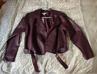 Leather Jacket - Maroon/Wine, Size Medium, Unworn