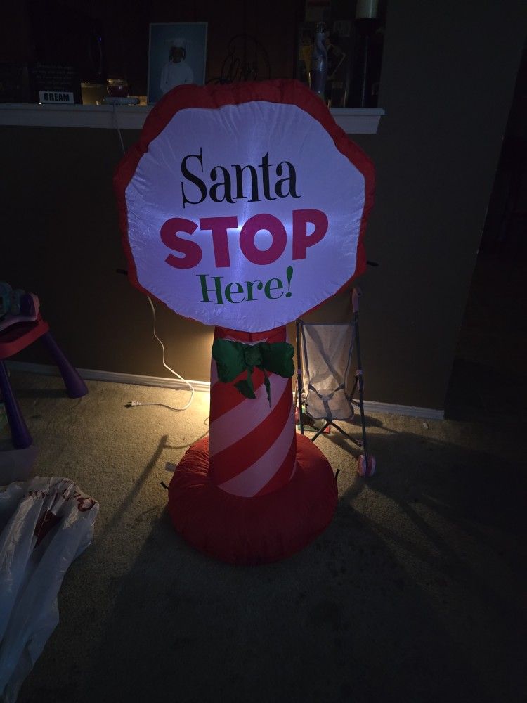 Santa Stop Here Xmas Decoration