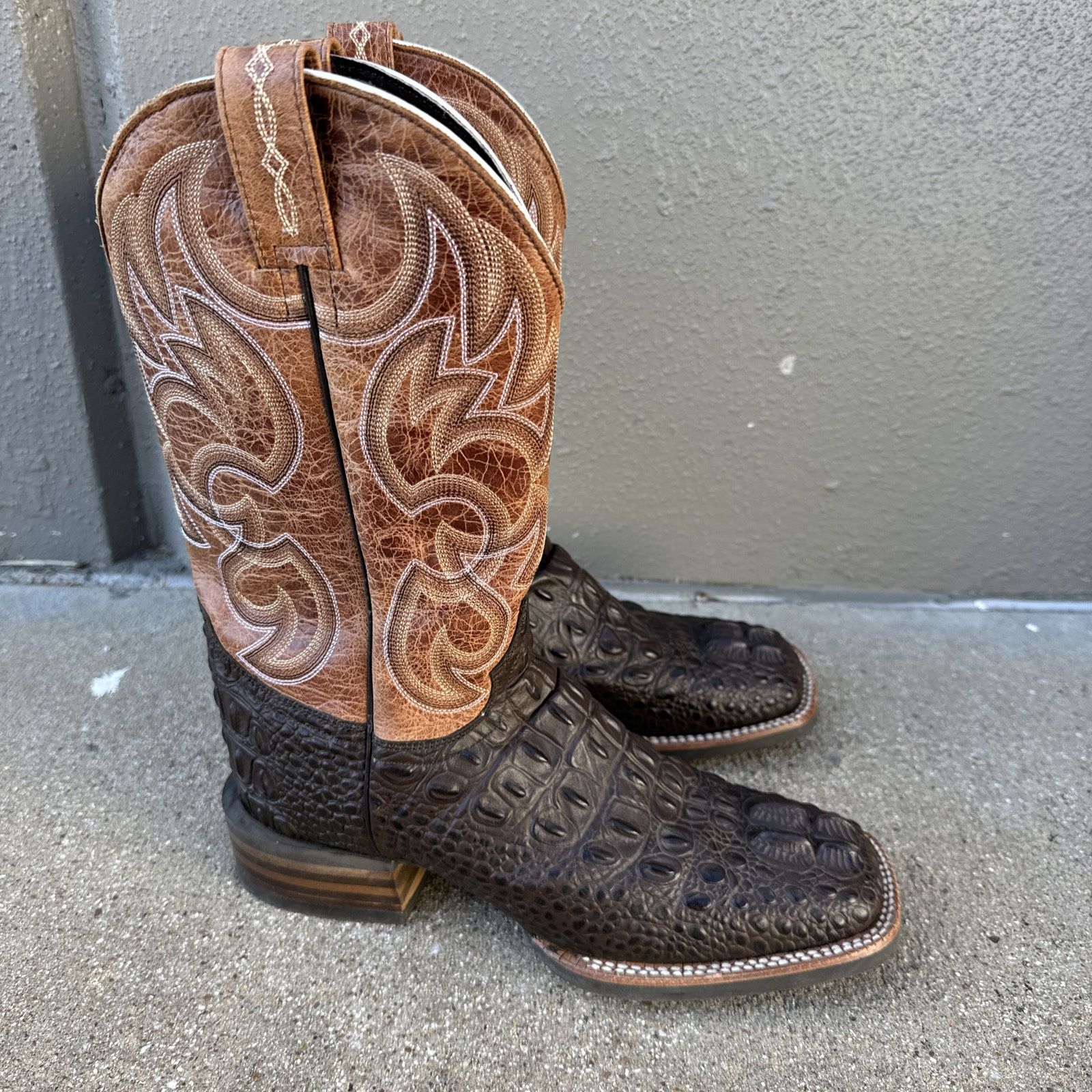 Cavenders Alligator Boots Size 7D Made In Mexico