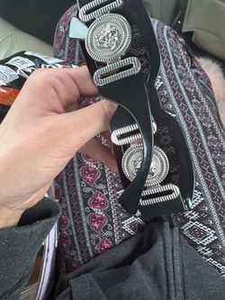 Black Belt with Silver Medusa Buckles