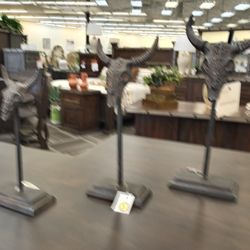 3pc Bull Sculpture Set