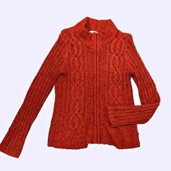 DressBarn Knit Cardigan Sweater Size Medium Zip Front
