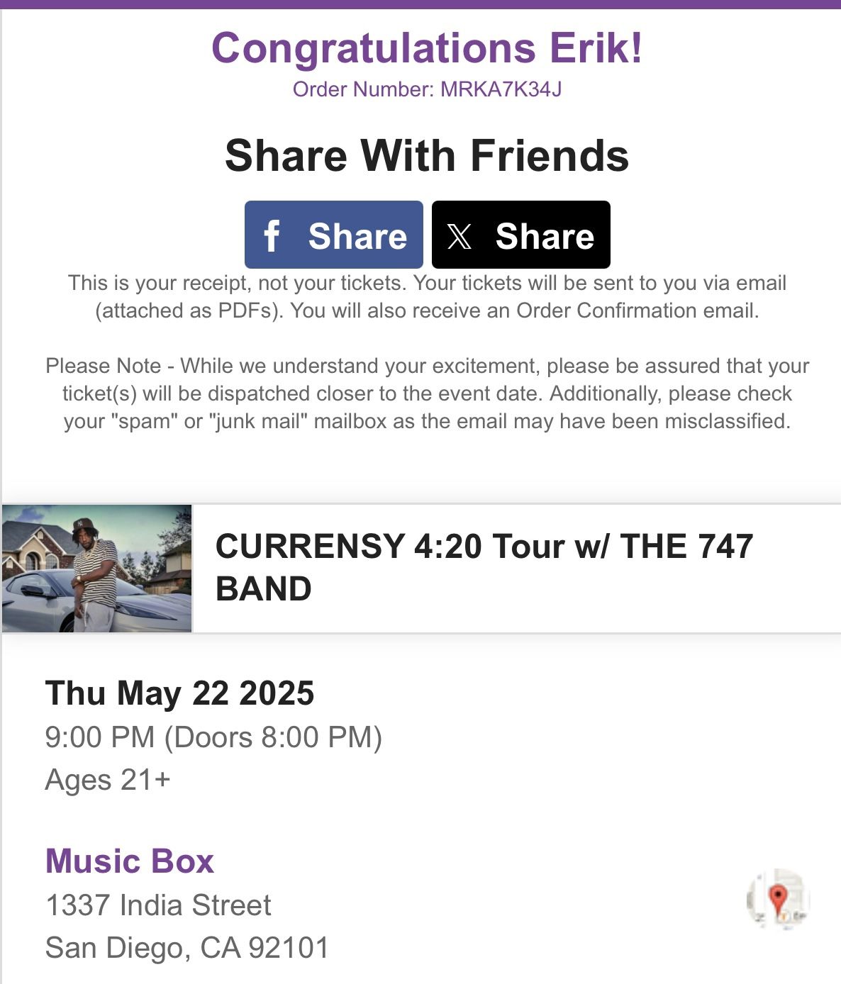 Curren$y Tickets