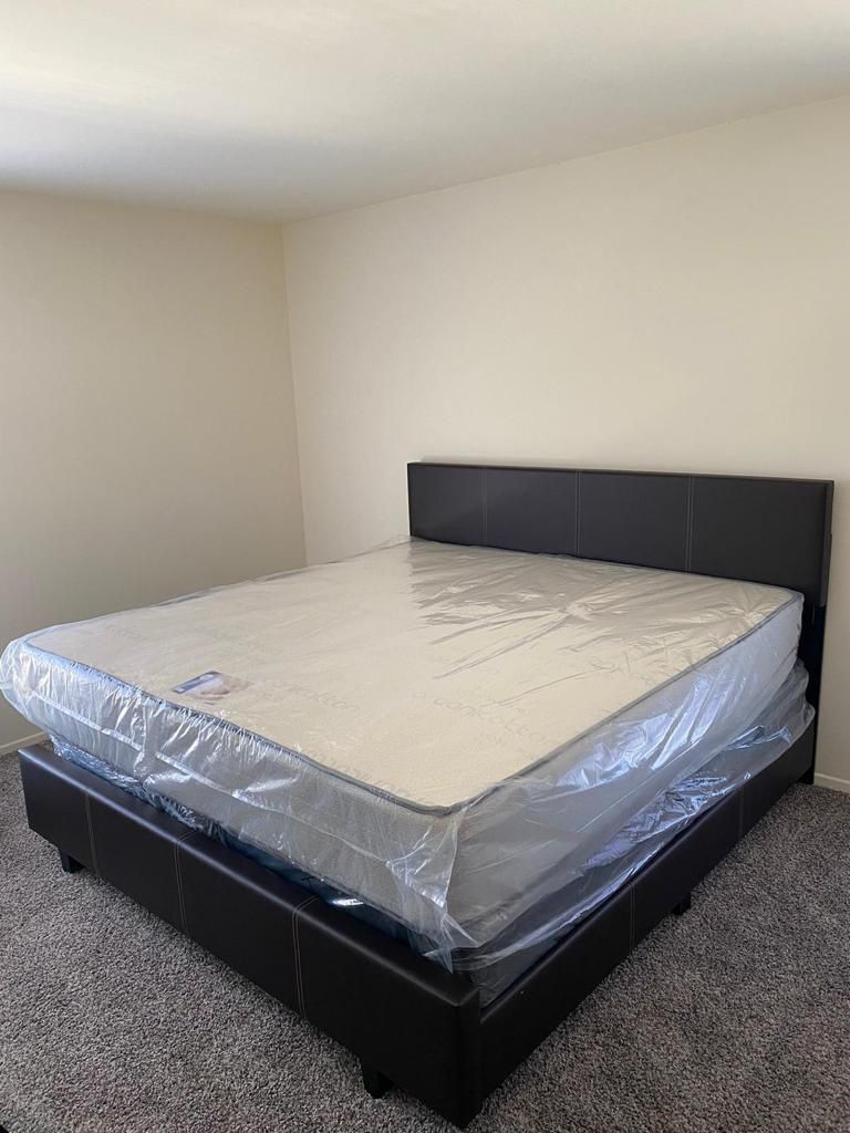 Queen Mattress, Headboard & Footboard And Free Box Spring - Same Day Delivery 