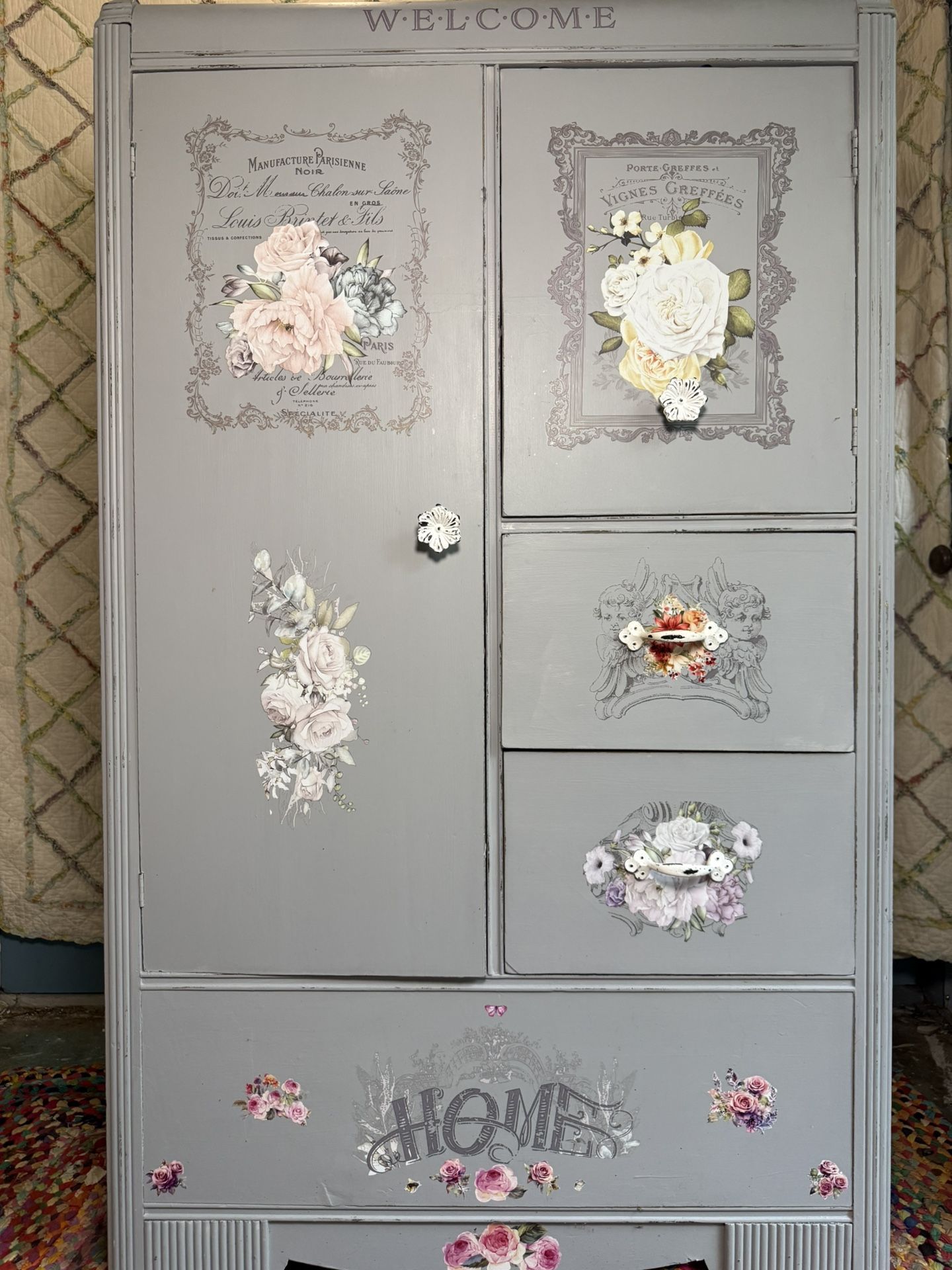 Vintage Waterfall Armoire