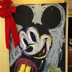 Lg  ORIGINAL Disney Mickey Mouse Oil Painting For Disney Studio By David Garibaldi 65” X 53”