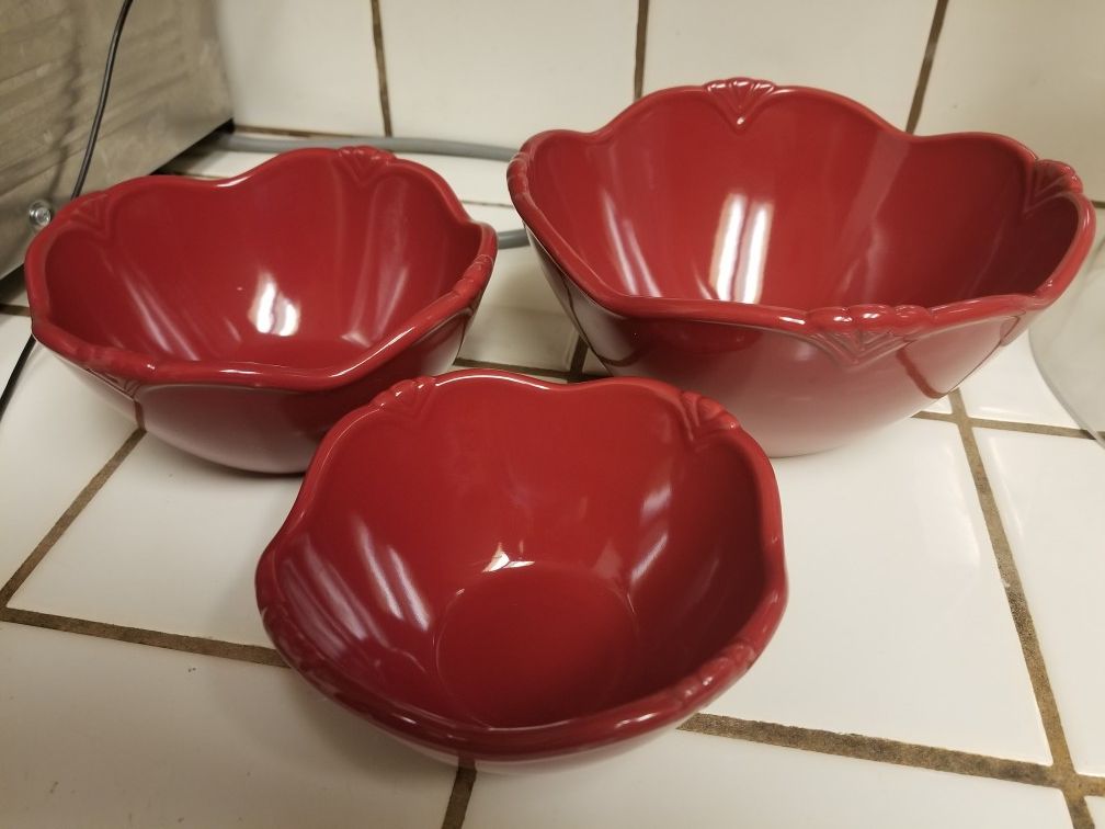 princess house red bowls