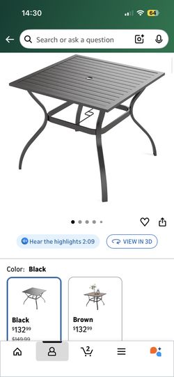 Out Door Black Metal Table And 4 Matching Chairs