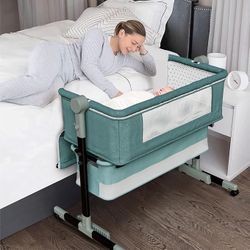 Brand New Bedside Sleeper, Bassinet, Bedside Crib with Storage Basket, with Carrying Bag, Height Adjustable for Infant/Newborn