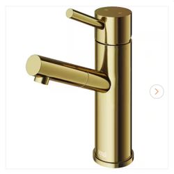VIGO Noma Single Handle Single-Hole Bathroom Faucet in Matte Brushed Gold