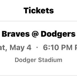 Braves At Dodgers Tickets 