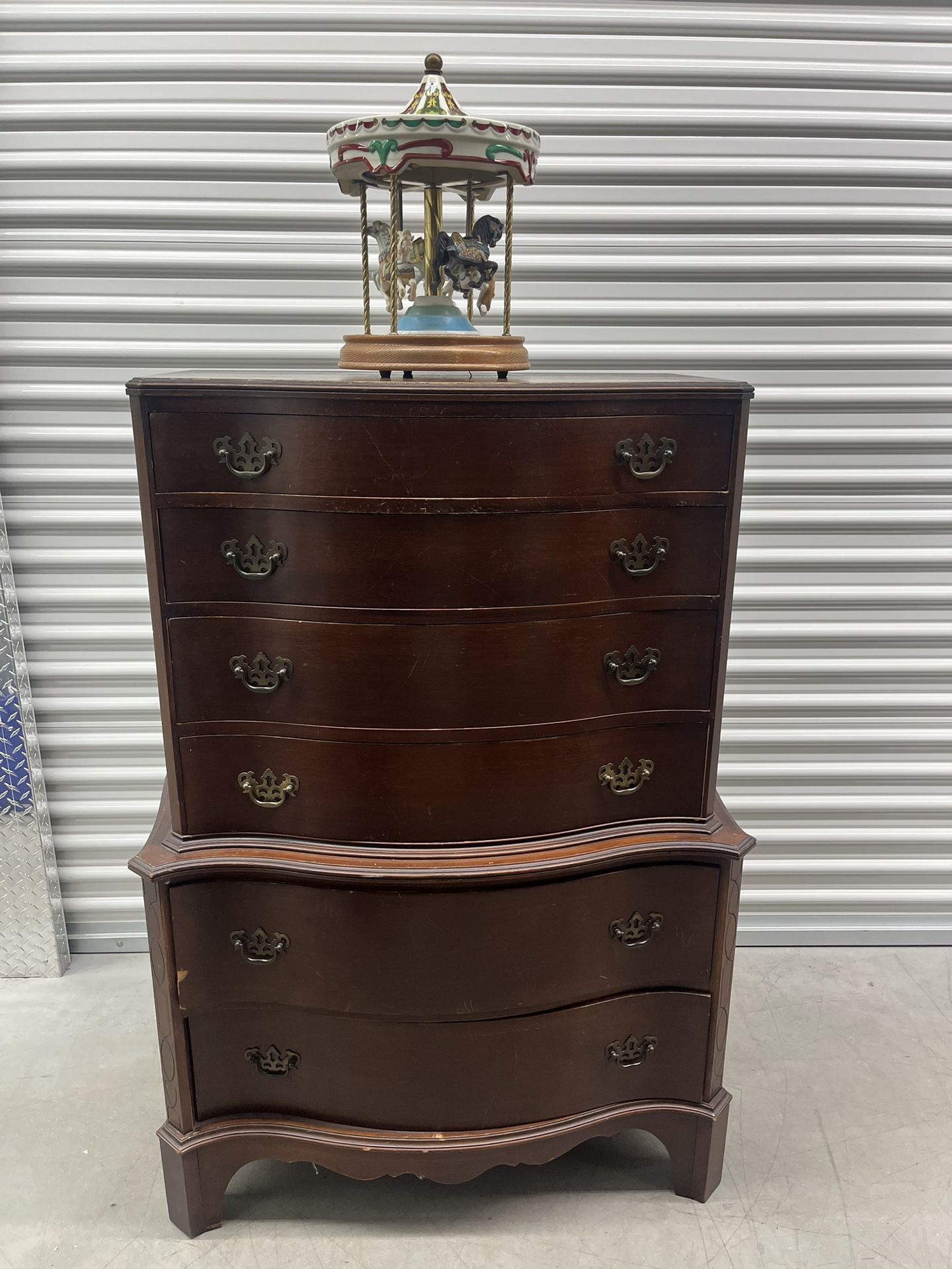 Vintage Solid Wood 6 Draw Tall Dresser