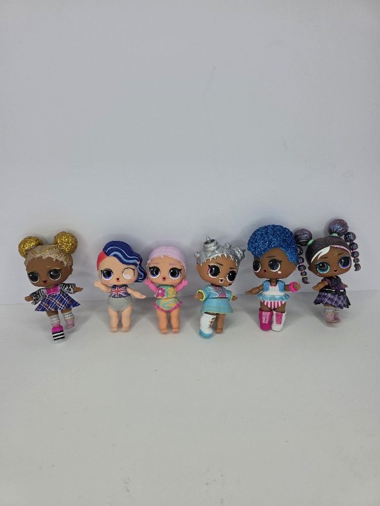 LOL Surprise Mini Dolls Lot of 6 Dolls Miscellaneous W/ Clothes And Shoes