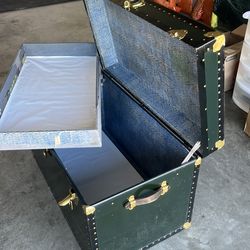 Antique chest with leather handles
