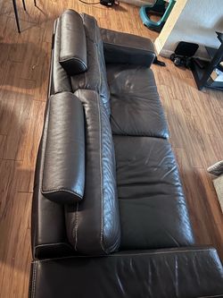 Dark Brown Leather Sofa