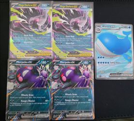 Pokémon Pitch Black Card Lot - 5 Ultra Rare ex Cards (Wailord ex, Mega Darkrai ex, Morpeko ex)