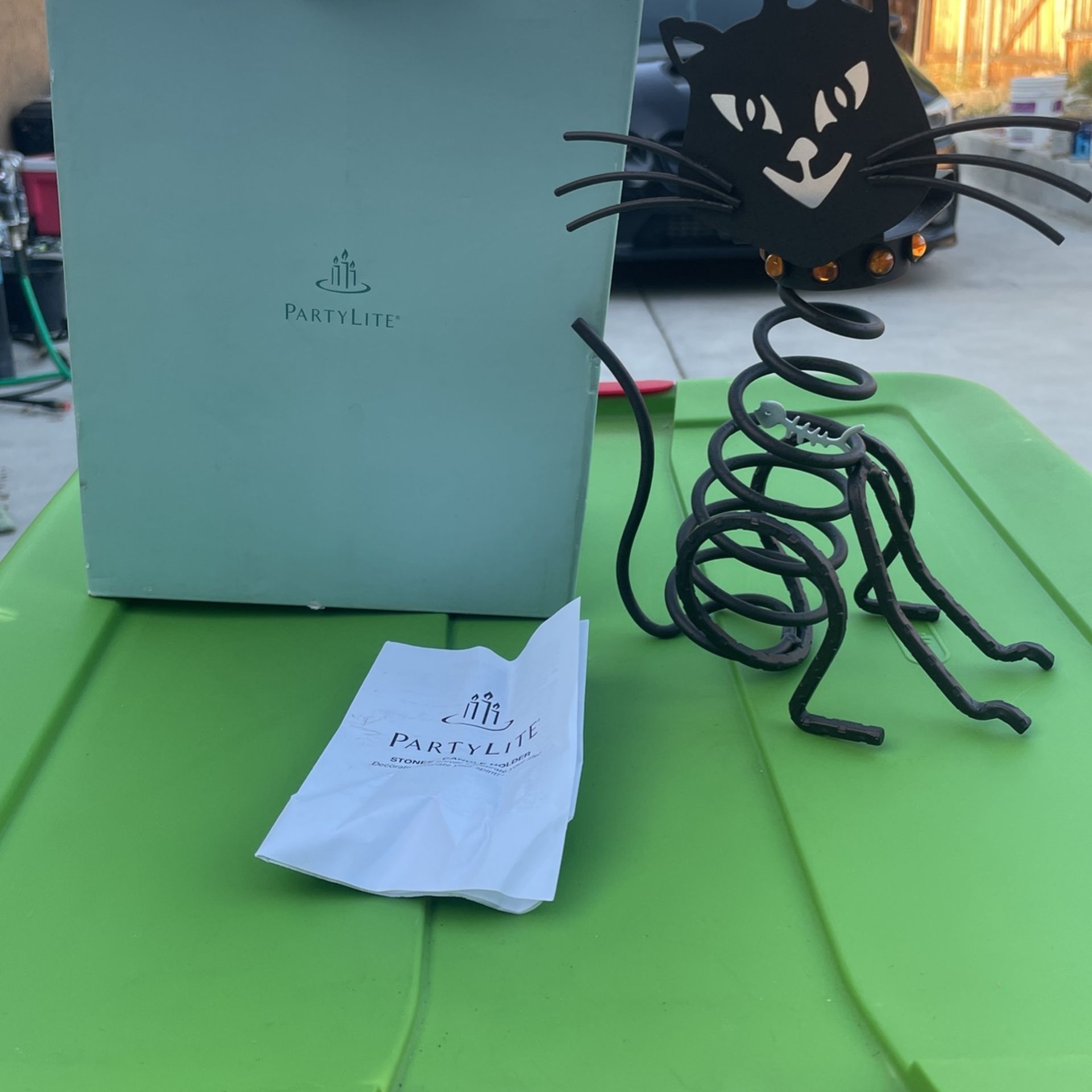 PartyLite Stones The Cat Candle Holder