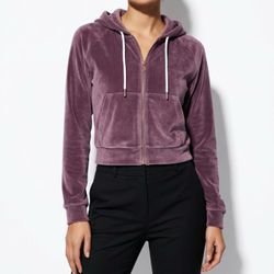 Volcom Mauve Velour Plush Lived In Lounge Zip Up Hoodie Medium Skater Y2K