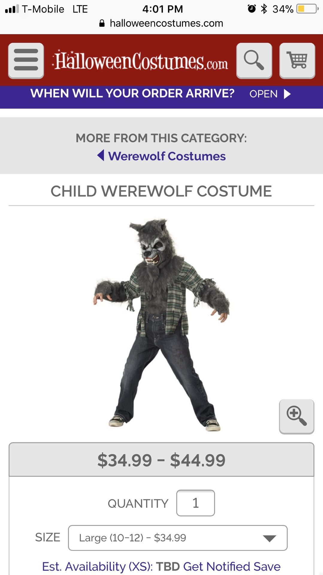 Boys Werewolf Costume