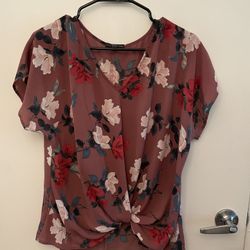 PINK FLORAL SHIRT — WEST KEI — SMALL