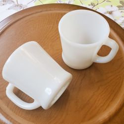 Vintage Fire King Milk Glass D Handle Mugs-2