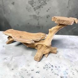 Teakroot handmade bench with the table