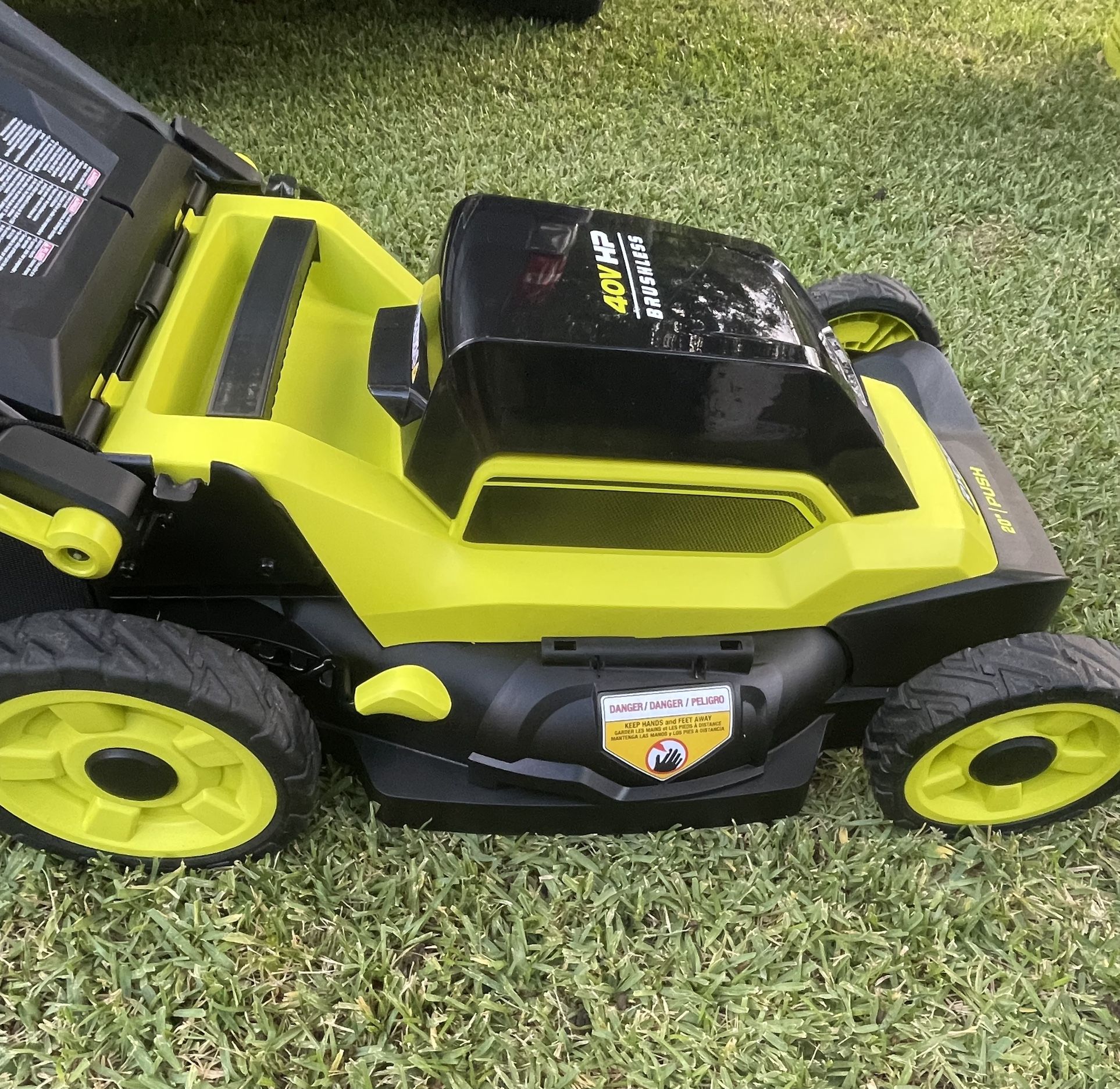 $200$. RYOBI 40V HP Brushless 20 in. Cordless Battery Walk Behind Push Mower with 6.0 Ah Battery and Charger