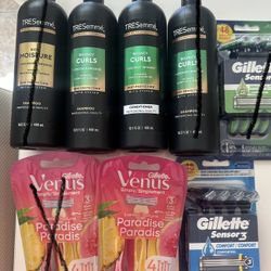 body wash/toothpaste/toothbrush/shampoo/razors