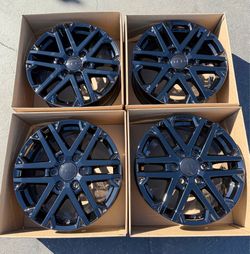 18” Toyota Tundra Wheels Gloss Black Rims W/ TRD Center Caps Toyota TRD Caps