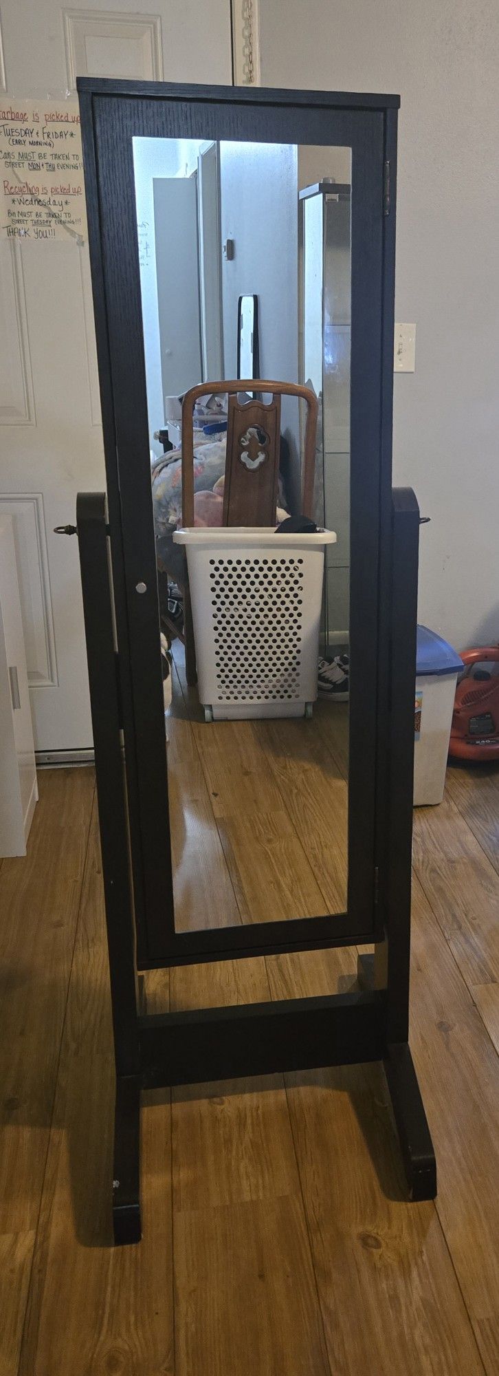 Swivel Mirror with Jewelry Storage