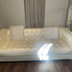 White Leather Couches 