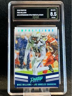 2019 Prestige ⚡️ Mike Williams ⚡️ Impressions Xtra Points Platinum 06/10 GMA 8.5 NM-MT+ 💎 - Los Angeles Chargers / New York Jets / Pittsburgh Steeler