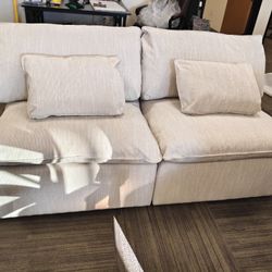 Luxury Oversized Loveseat Sectional Sofa Couch, Premium Down Filled Modular Sectional Sofa, FSC Certified, 80‘’ Width, 2 Seat Cloud Couch for Living R