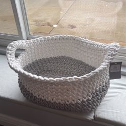 Gray And White Basket 